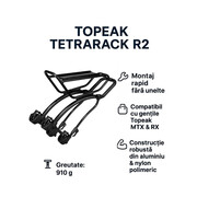 Portbagaj bicicleta Topeak TetraRack R2 - 26-29 inch, Aluminiu