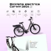 Bicicleta Electrica Corwin 28124 - 28 Inch, L, Gri