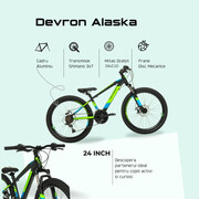 Bicicleta Copii Devron Alaska - 24 Inch, Negru-Verde
