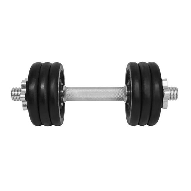Gantera - 11 Kg, Set 6 Discuri, Negru-Argintiu