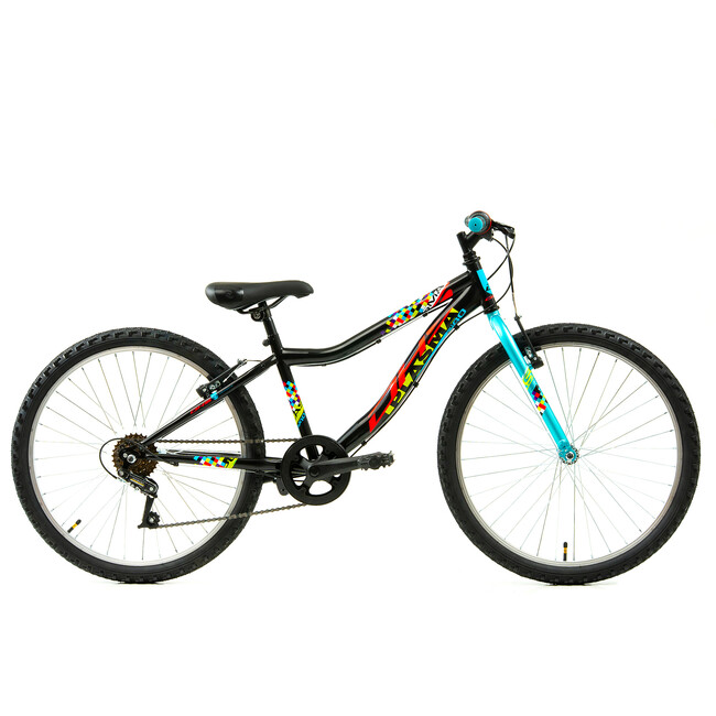 Bicicleta Copii DHS Plasma - 24 Inch, Negru-Roz