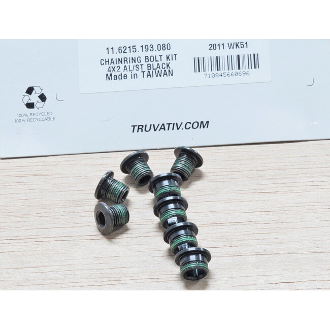 Chain Ring Bolt Kit - Aluminum, Black
