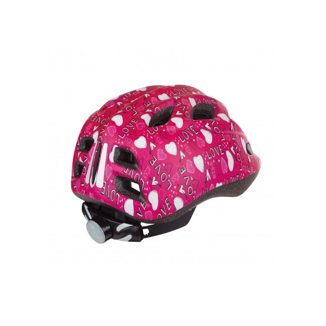 Casca Ciclism Copii Cu Led Polisport Love - 52-56 cm, S, Roz