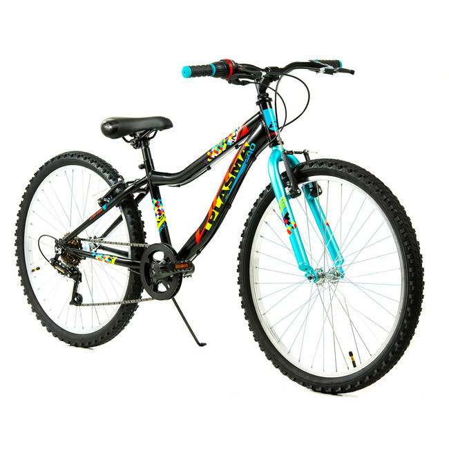 Bicicleta Copii DHS Plasma - 24 Inch, Negru-Roz