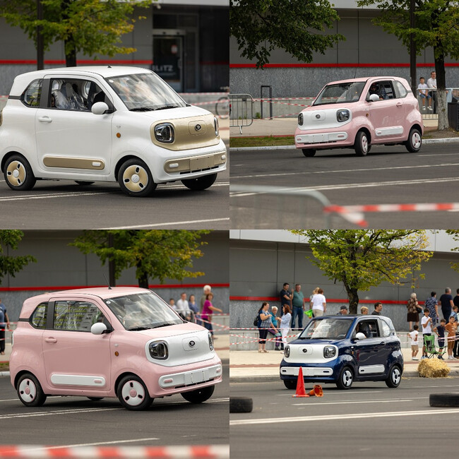Masina electrica Aigo M1 urbana - autonomie 180 km, 4 locuri, permis B1, Roz