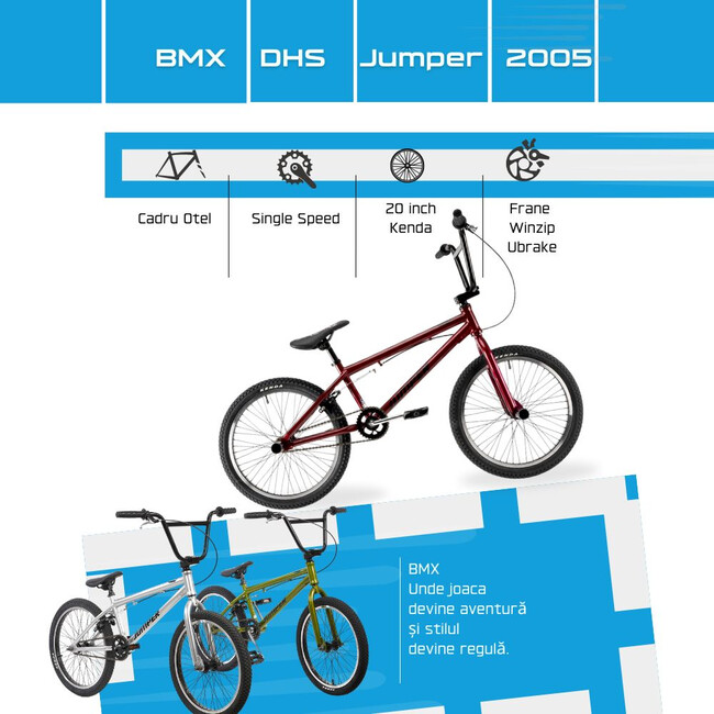 Bicicleta Copii Bmx Jumper 2005 - 20 Inch, Violet